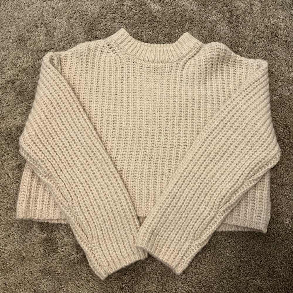Garage cream chunky knit sweater